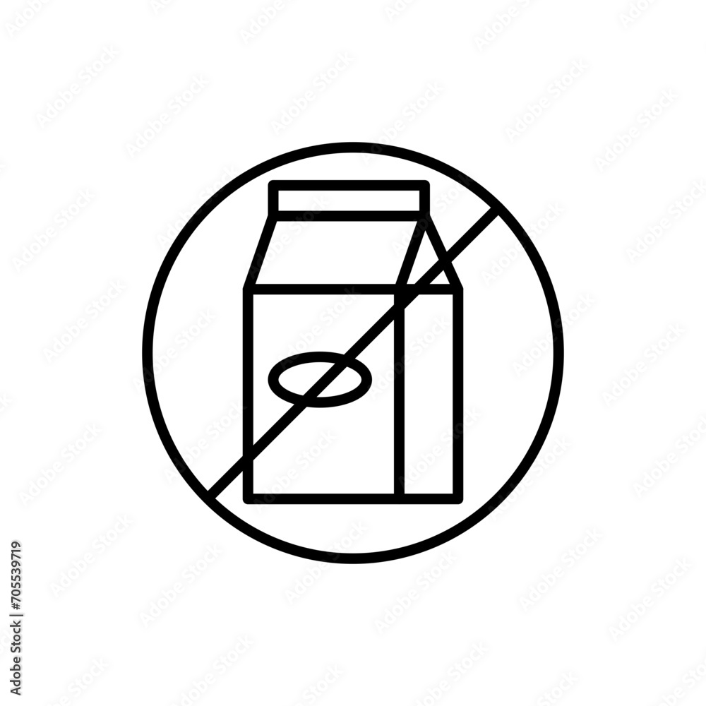No milk outline icons, minimalist vector illustration ,simple transparent graphic element .Isolated on white background No milk outline icons, minimalist vector illustration ,simple transparent graphic element .Isolated on white background