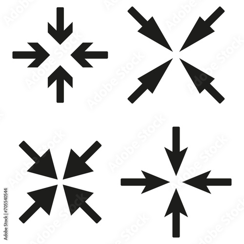 Collide Arrows icon. Vector illustration. EPS 10.