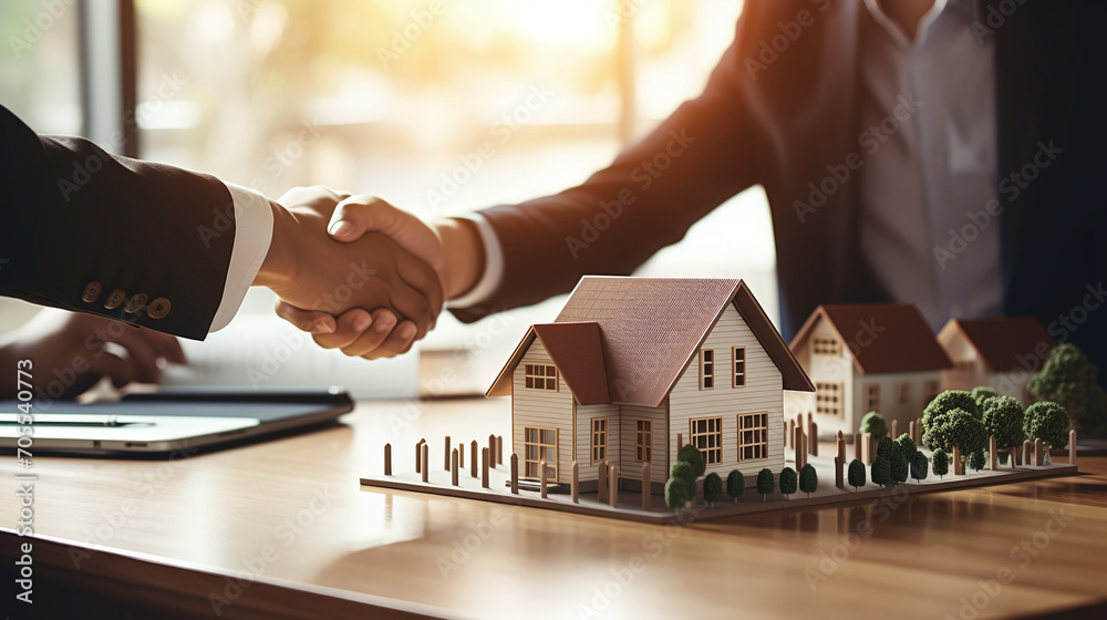 Holding hands in dealing with real estate business. Ai generate. Holding hands in dealing with real estate business. Ai generate.