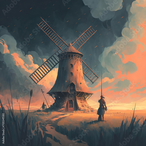 landscape with windmills 