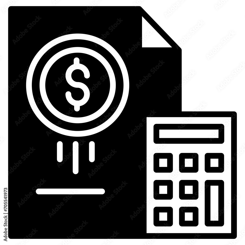 Dollar Invoice solid glyph icon Dollar Invoice solid glyph icon