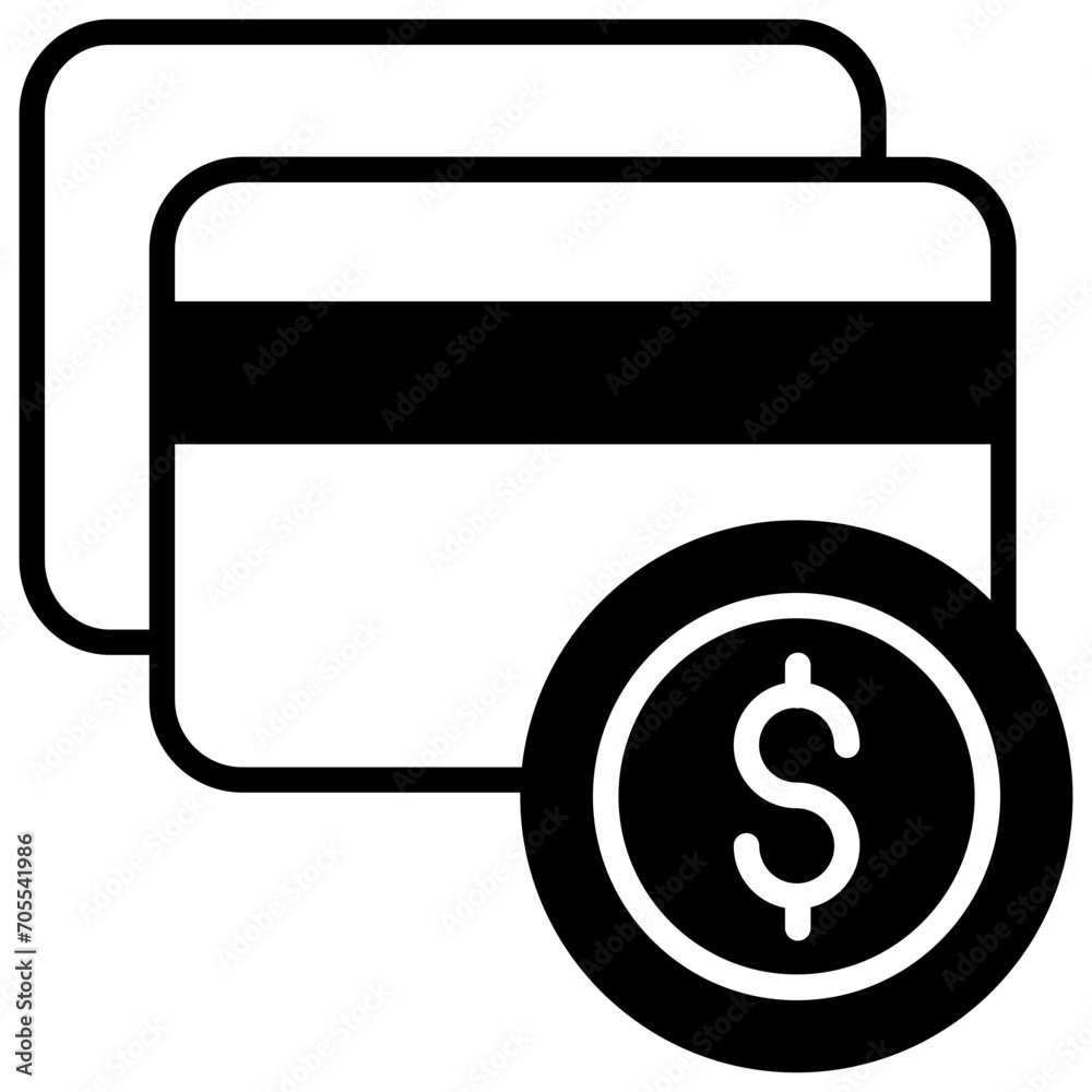 Credit Card Dollar solid glyph icon Credit Card Dollar solid glyph icon