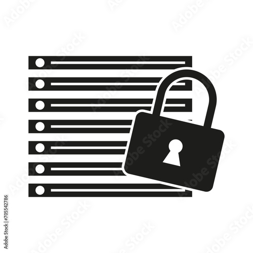 Database, lock icon. Element of Cyber and Security icon. Vector illustration. EPS 10.