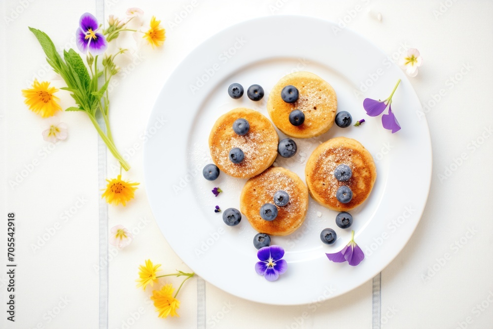 blueberry muffins on a white plate with fresh berries blueberry muffins on a white plate with fresh berries