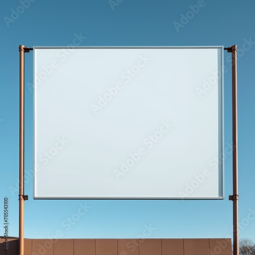 Blank white horizontal digital billboard poster mockup on the rooftop. Billboard poster mockup for advertisement, marketing