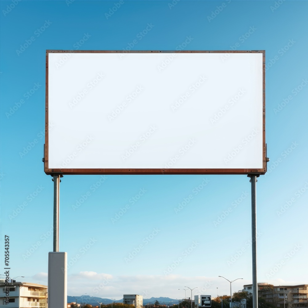 Blank white horizontal digital billboard poster mockup on the rooftop. Billboard poster mockup for advertisement, marketing Blank white horizontal digital billboard poster mockup on the rooftop. Billboard poster mockup for advertisement, marketing