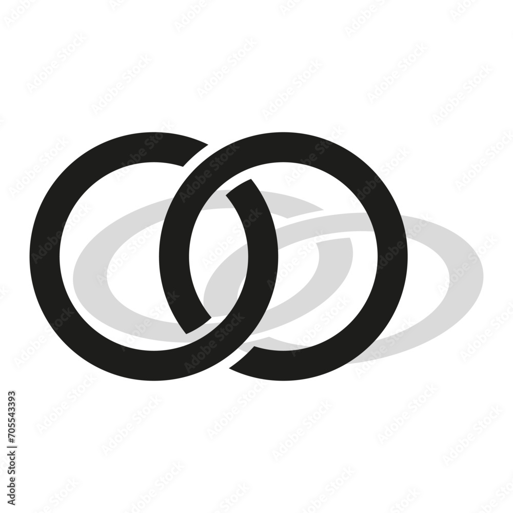 Interlocking circles, rings concept icon. Vector illustration. EPS 10. Interlocking circles, rings concept icon. Vector illustration. EPS 10.