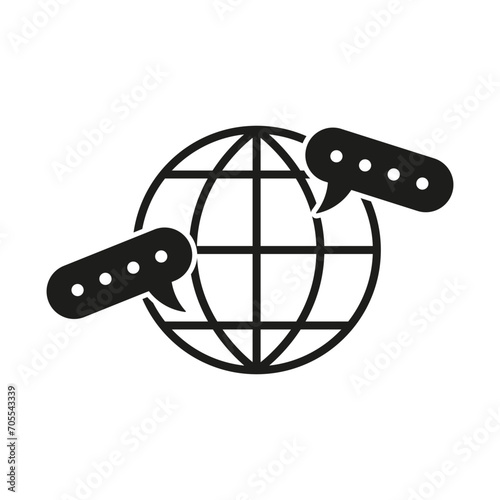 Global communication message chat icon sign. Vector illustration. EPS 10.
