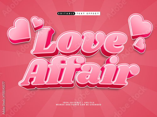 love affair 3d editable text effect for valentines day