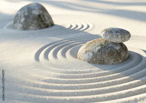Round stones on the sand 