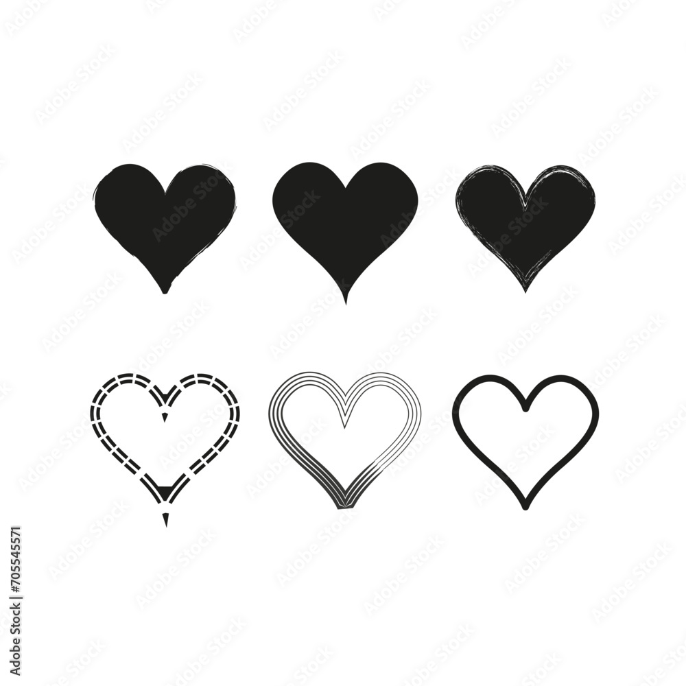 Heart icon. Love symbol. Vector illustration. EPS 10.