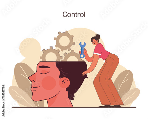 Delegation. Task assignment and control. Leader or manager transferring a task to a responsible employee. Effective business management. Flat vector illustration