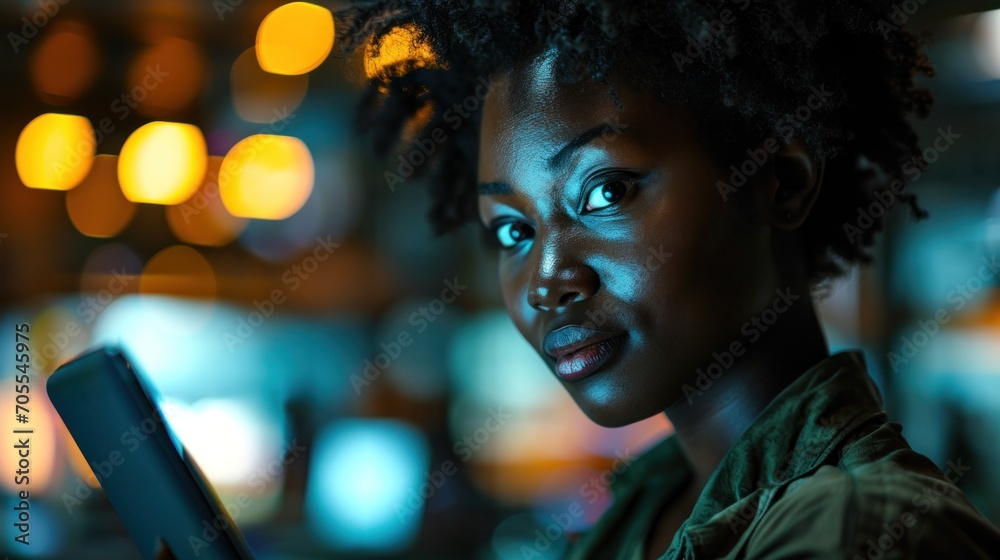 Black Woman with ERP Data Tablet