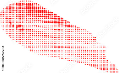 surimi crab stick broken red, isolated on white background