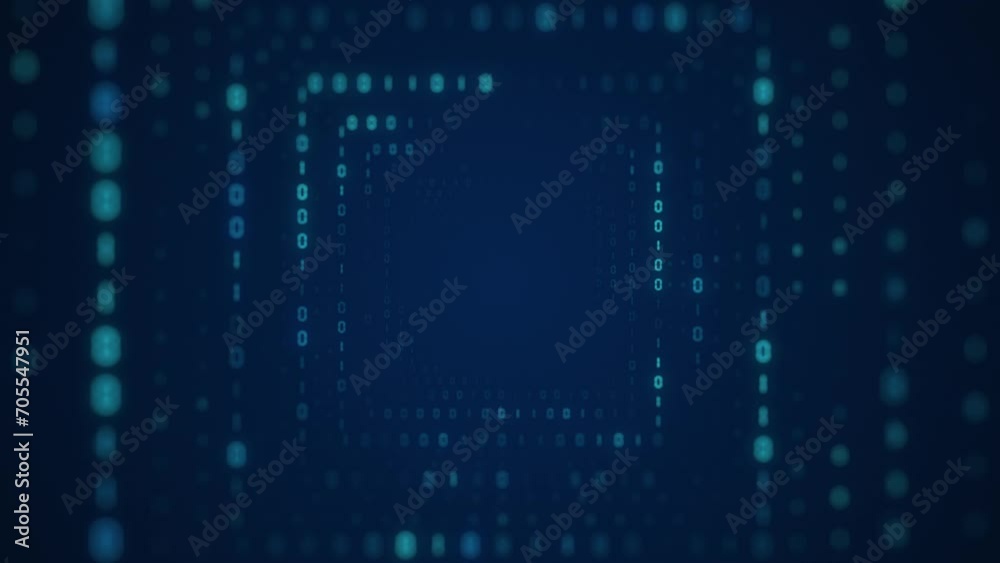 Tunnel digital code blue background