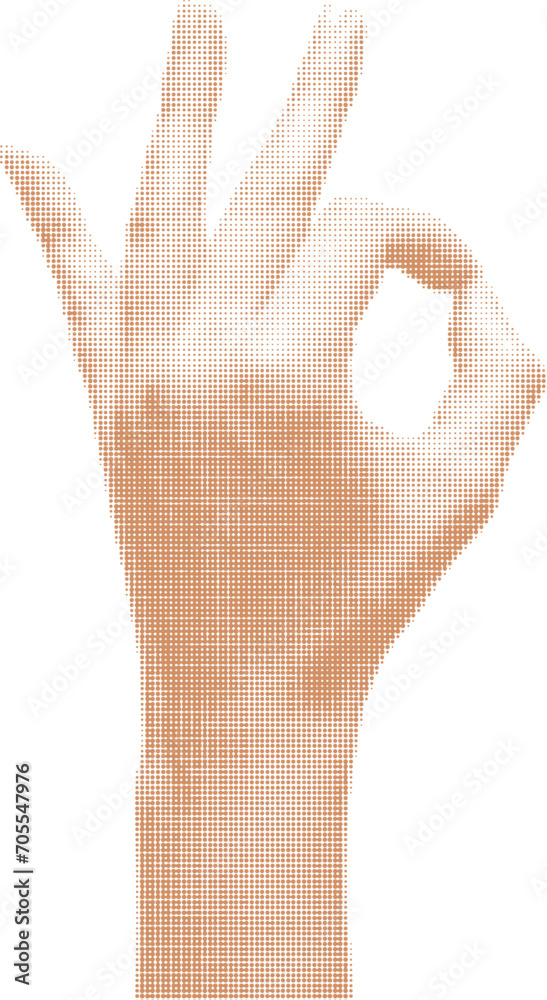 Obraz premium womans well-groomed hand shows OK sign, isolated on white background