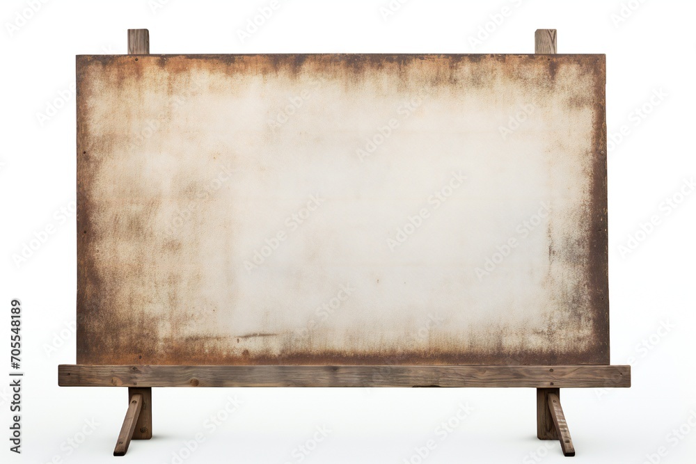 Old rustic blank billboard advertisement sign on white background Generative AI Old rustic blank billboard advertisement sign on white background Generative AI
