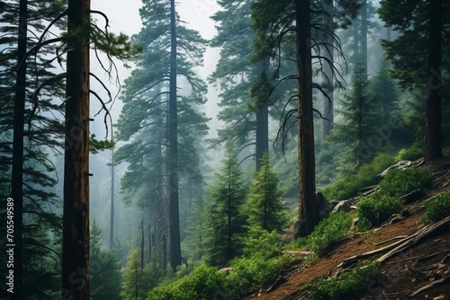 the forest in fog