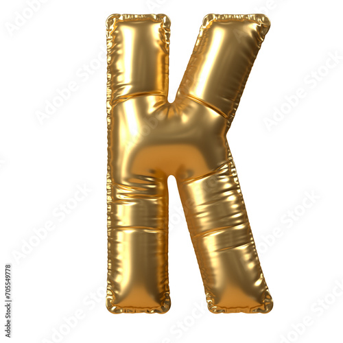 Gold Letter K Balloon