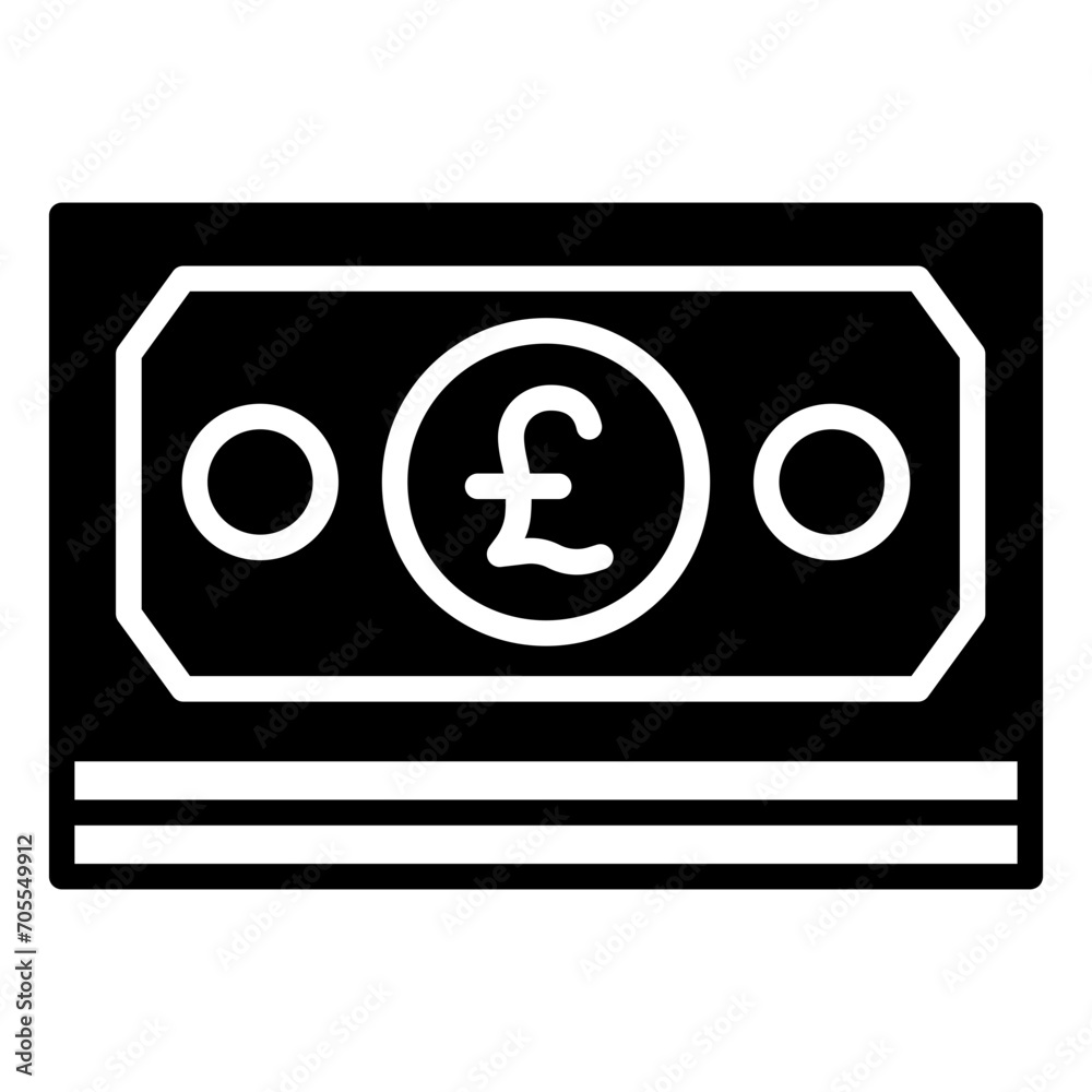 Pound Money solid glyph icon Pound Money solid glyph icon