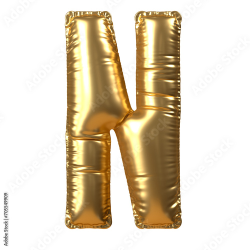 Gold Balloon Letter N