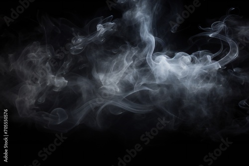 Smoke bursting out on black background Generative AI