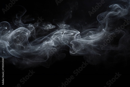 Smoke bursting out on black background Generative AI