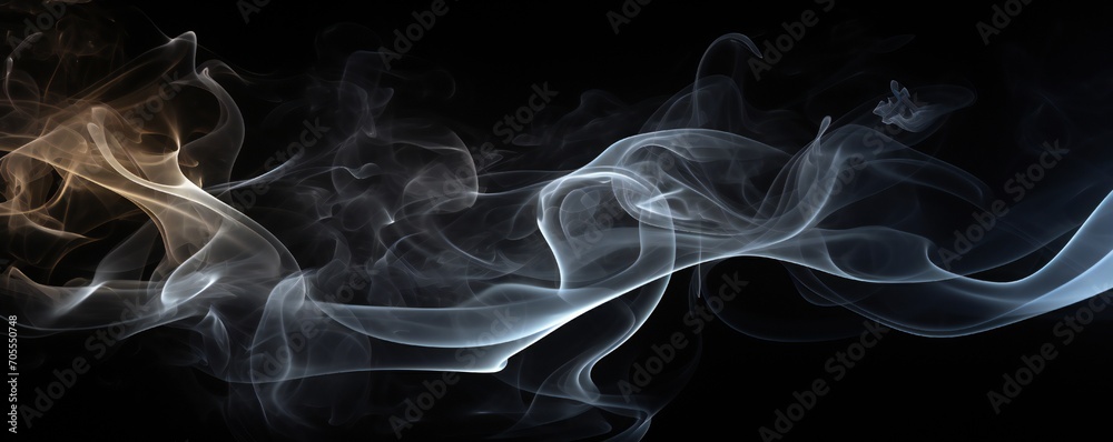 Smoke bursting out on black background Generative AI