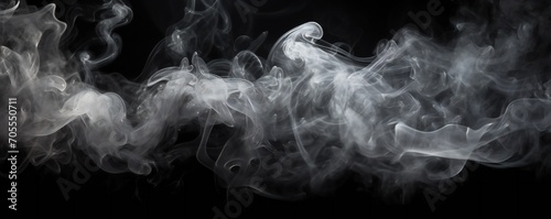 Smoke bursting out on black background Generative AI