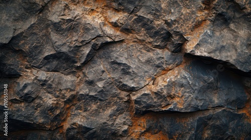 Rough mountain surface in dark brown with cracks, forming a textured rock background. Abundant space for design.
