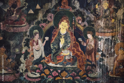 Padmasambhava with Yeshe Tsogyal and Mandarava, Thangkas, Buddhist Art