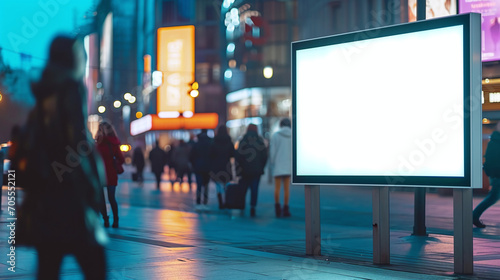 Mockup white screen, small billboard outdoor photo