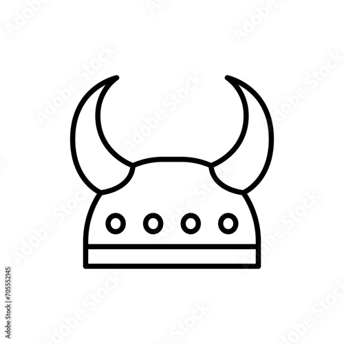 Viking helmet outline icons, minimalist vector illustration ,simple transparent graphic element .Isolated on white background