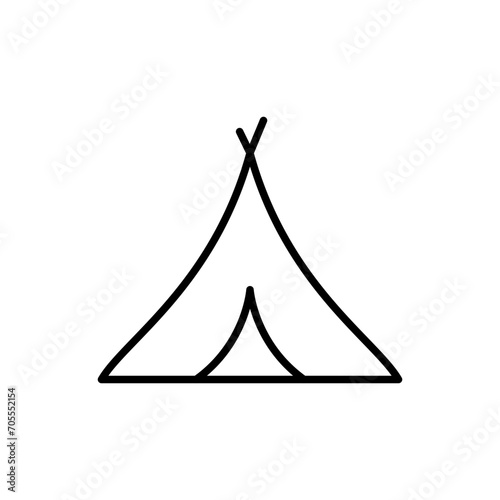 Tent outline icons, minimalist vector illustration ,simple transparent graphic element .Isolated on white background