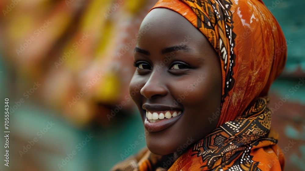 African Muslim Woman Smiling in Hijab African Muslim Woman Smiling in Hijab