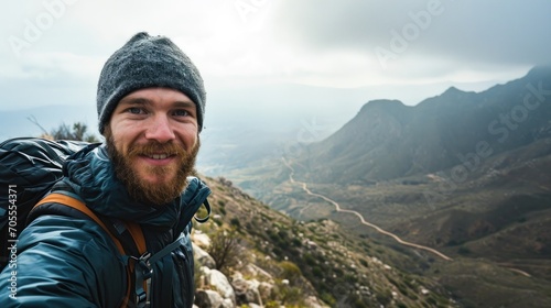 Hiker Selfie at Mountain Top