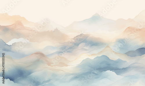 watercolor minimalistic landscape background