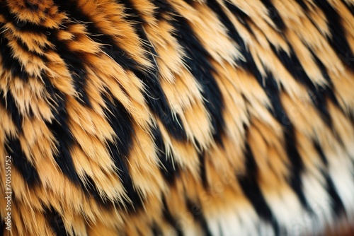 close-up of tiger fur texture and pattern