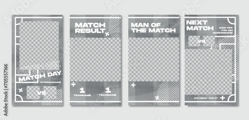 Sport social media post template , Football Match day , Full time , Next match