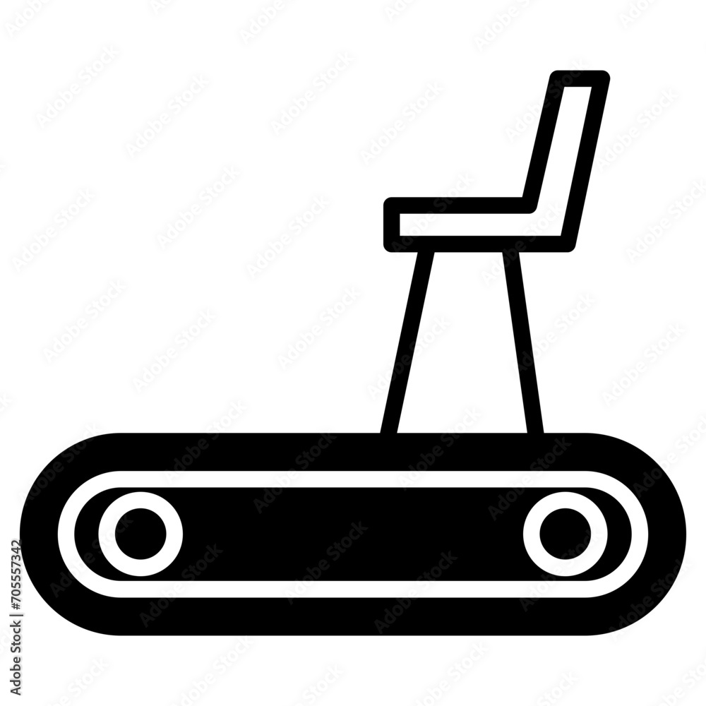 Treadmill solid glyph icon Treadmill solid glyph icon