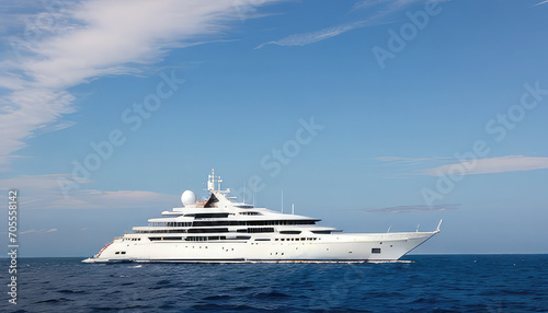 Luxury white yacht in ocean © Михаил Таратонов