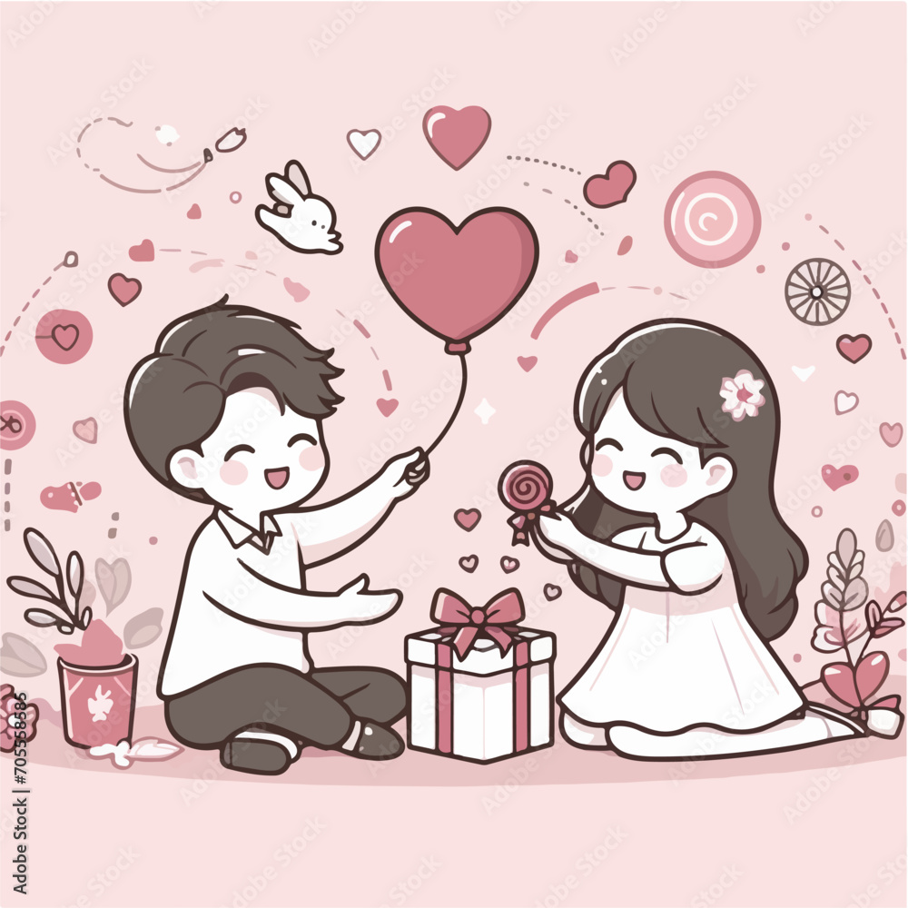 Couple Clip Art Icon Vector for Valentine Couple Clip Art Icon Vector for Valentine
