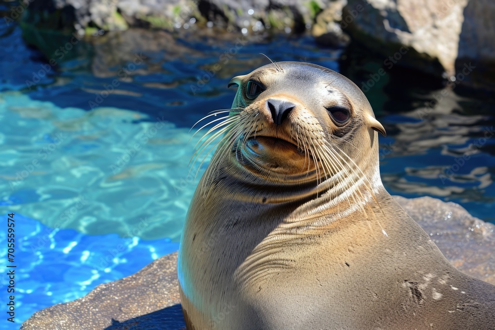 Obraz premium sea lion on the beach