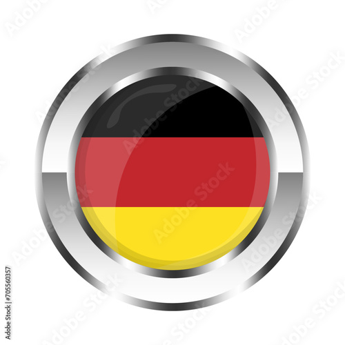 Germany flag glossy button. Vector illustration. EPS 10.