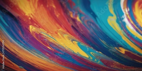 Multicolored paint goes in a wave upwards. Liquid paint gradient and brushstrokes.