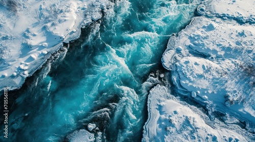 Abstract Aerial Shot of Frozen Regions