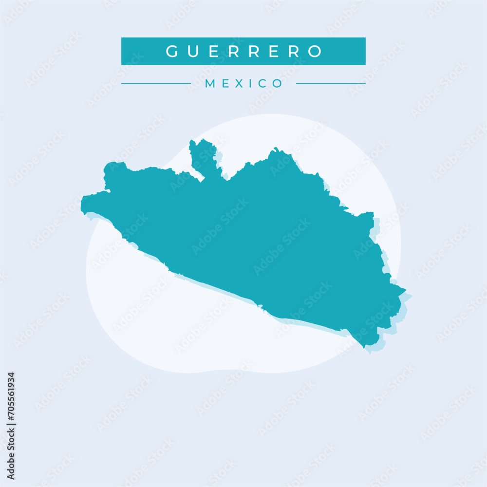 Vector illustration vector of Guerrero map Mexico