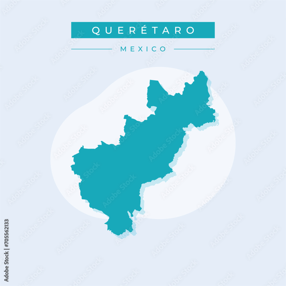 Vector illustration vector of Querétaro map Mexico