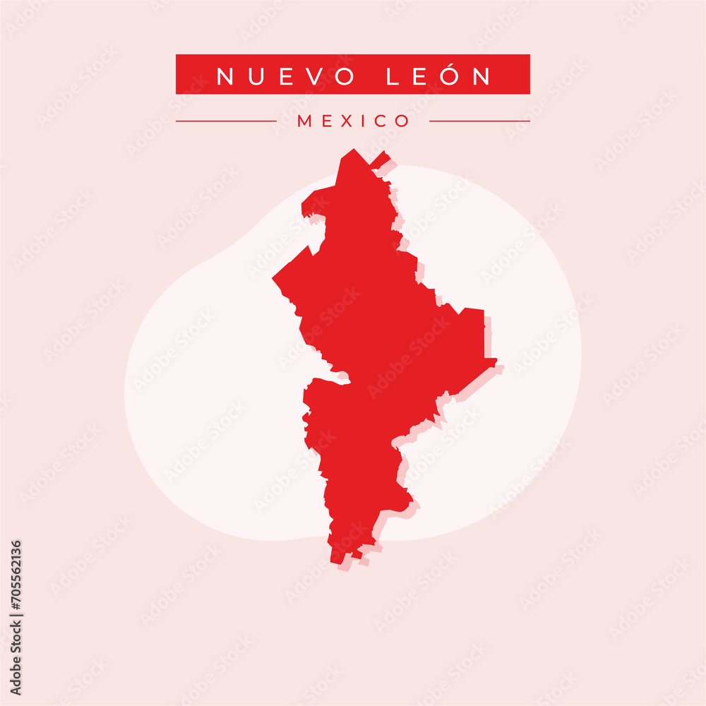 Vector illustration vector of Nuevo León map Mexico Vector illustration vector of Nuevo León map Mexico