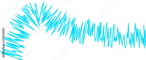 An abstract transparent wavy scribble line design element.